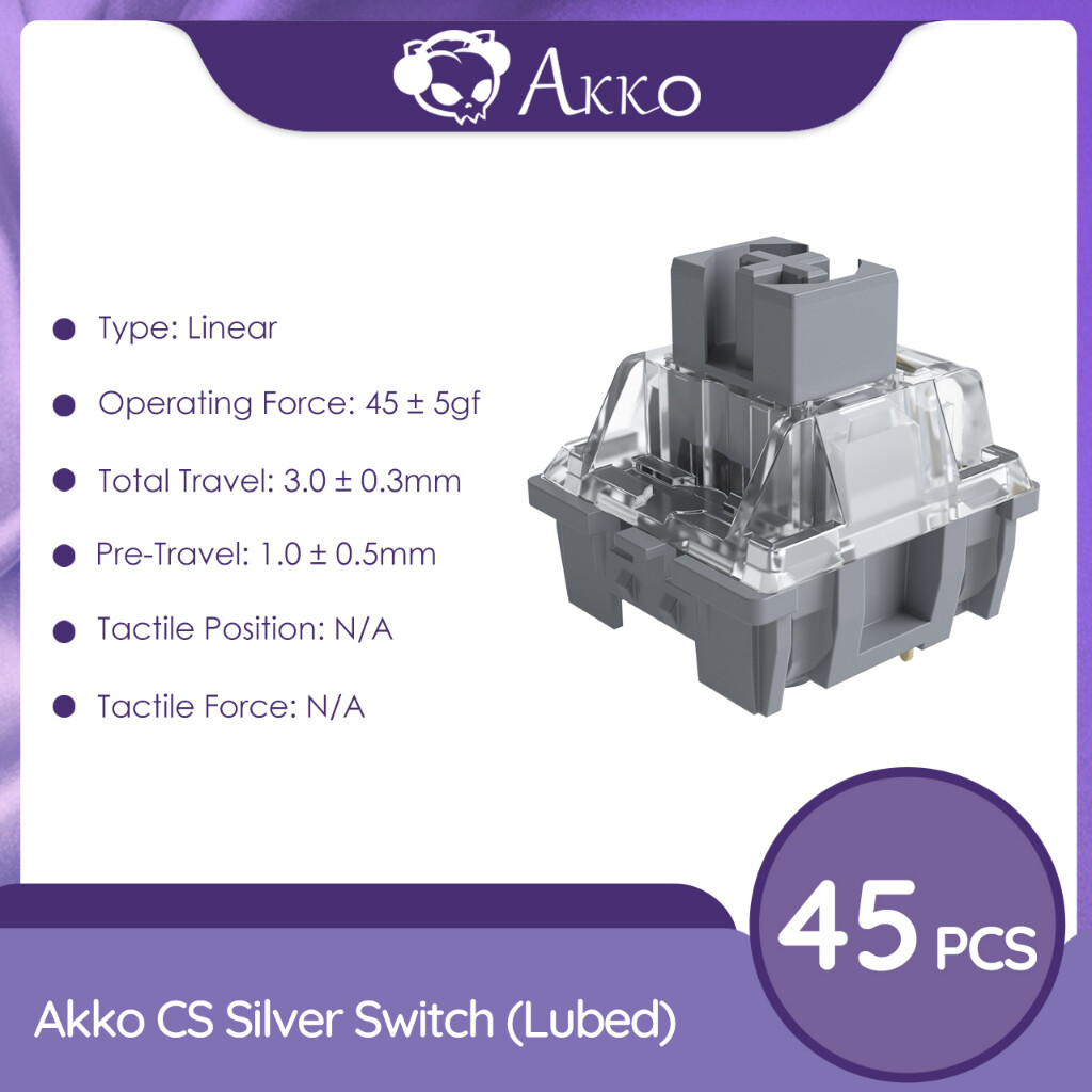 Original AKKO CS Switch for Mechanical Keyboard Ocean Blue Matcha Green Rose Red Axis Linear Tactile Customize  Red Lavender Purple Vintage White Axis Linear Tactile DIY Gaming PC Hot-swappable Accessories cross Switch DIY