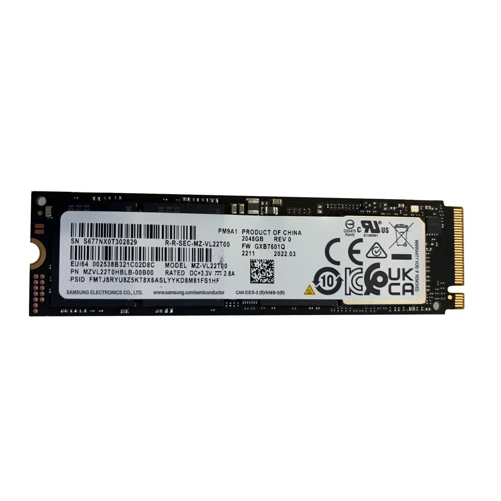 Samsung PM9A1 2TB M.2 2280 PCIe Gen4x4 NVMe Internal SSD 7000MB/s, MZ ...