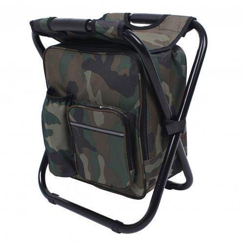 Fishing Chair Folding Stool Portable Backpack Cooler Insulated Picnic Bag Seat Festival Picnic BBQ Beach Stool With Bag