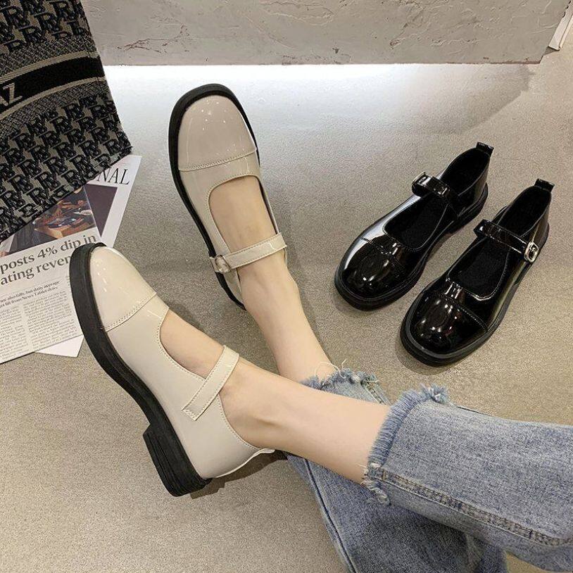 Vintage Mary Janes Giày Cao Gót Nữ Giày Nữ Giày Nữ Giày Đi Học Giày Búp Bê Cho Nữ Giày Đế Bằng Ba Lê Cho Nữ Giảm Giá 090145 giá rẻ