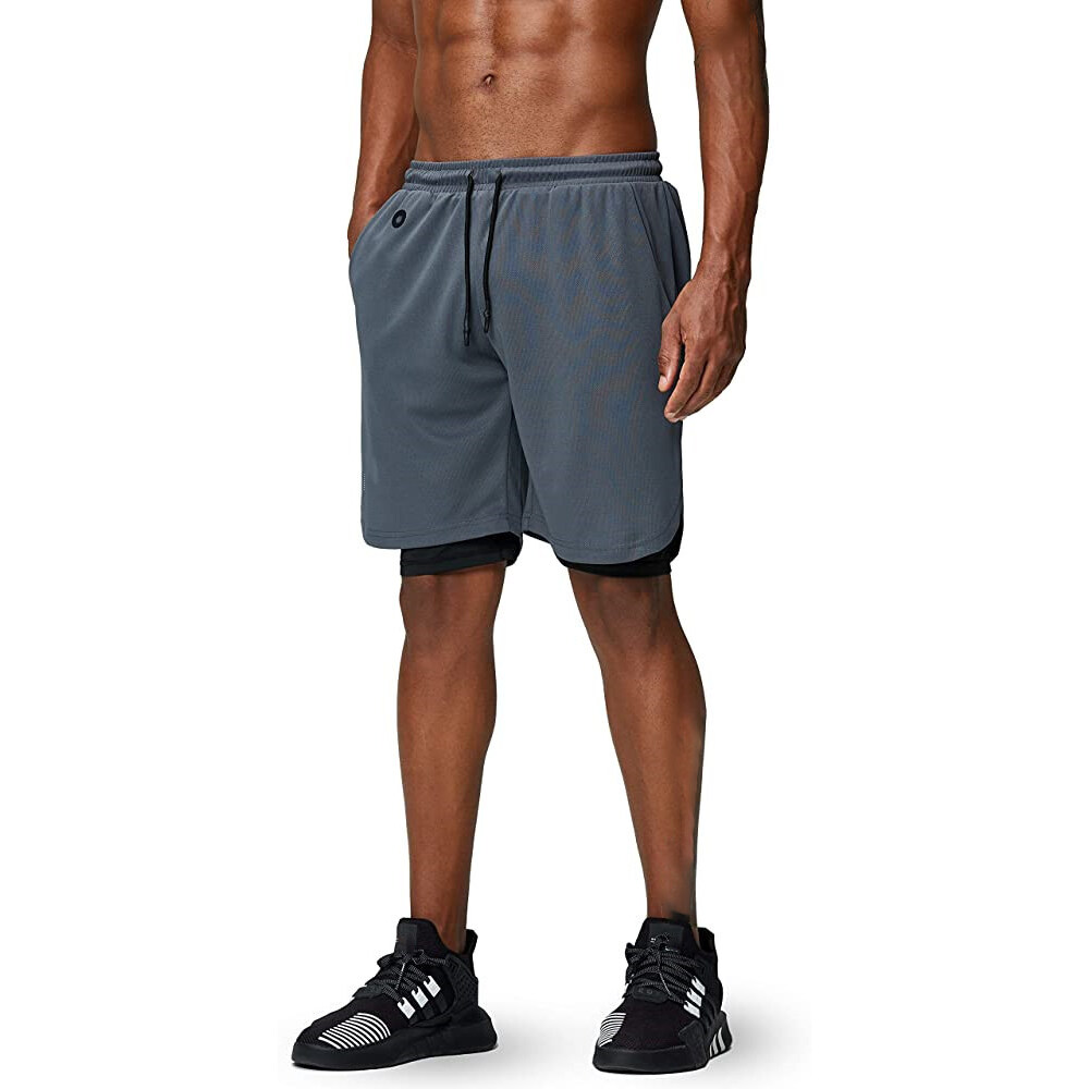 2 in 1 mens workout shorts