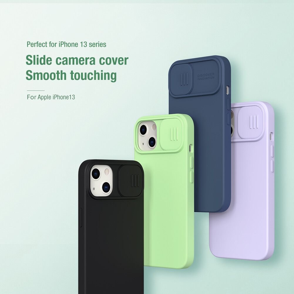 Nillkin CamShield Silicone Ốp Lưng Cho  iPhone 13 Ốp Lưng Mượt Silicon Mềm Trượt Máy Ảnh Bảo Vệ Ốp Lưng