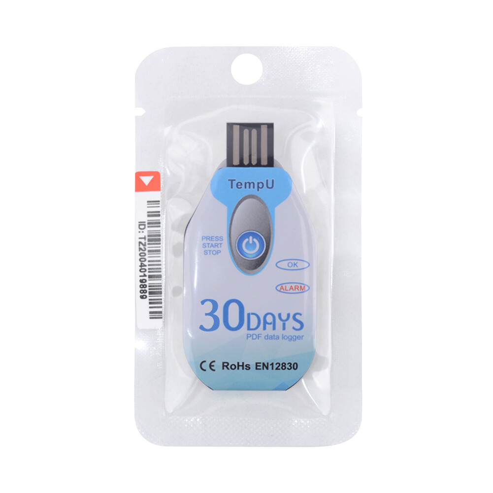 Yieryi 30 ngày/60 ngày/90 ngày dùng một lần USB nhiệt độ máy ghi dữ liệu IP67 không thấm nước xuất khẩu PDF nhiệt độ máy ghi dữ liệu cho thực phẩm và thực vật lưu trữ dây chuyền lạnh Giao thông vận tải đặc sản lưu trữ