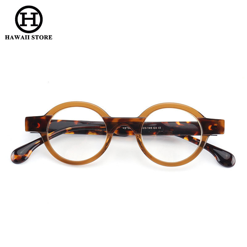 Hawaii Classic Acetate Frame For Men Women / Round Frame / Fashion Myopia Prescription Glasses Frames / Replaceble Lens