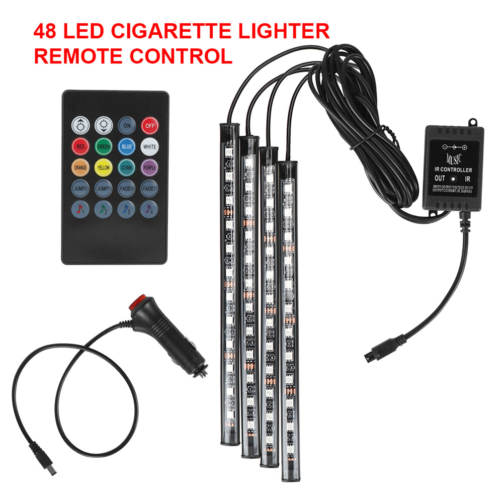 RGB LED Car Interior Ambient Light With USB Wireless Remote APP Music Control Multiple Modes Light Neon Decorative Lamp