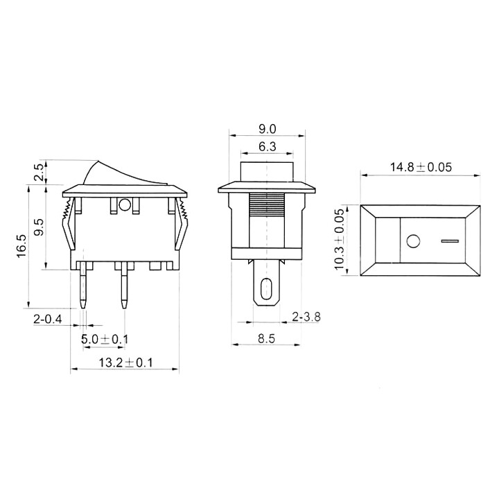 Công Tắc Bập Bênh KCD1-11 2 Chân 3A-250V