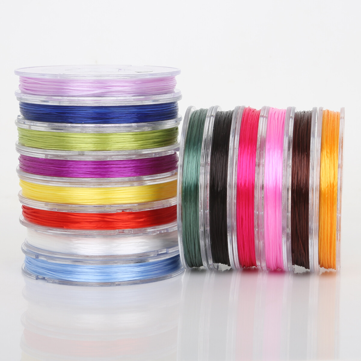 Dây Cườm Co Giãn Chắc Chắn Pha Lê Phẳng Hỗn Hợp Trong Suốt 40 M/cuộn 0.8X0.3Mm Dây Chỉ Dây Cho Vòng Tay Tự Làm Đồ Trang Sức Làm