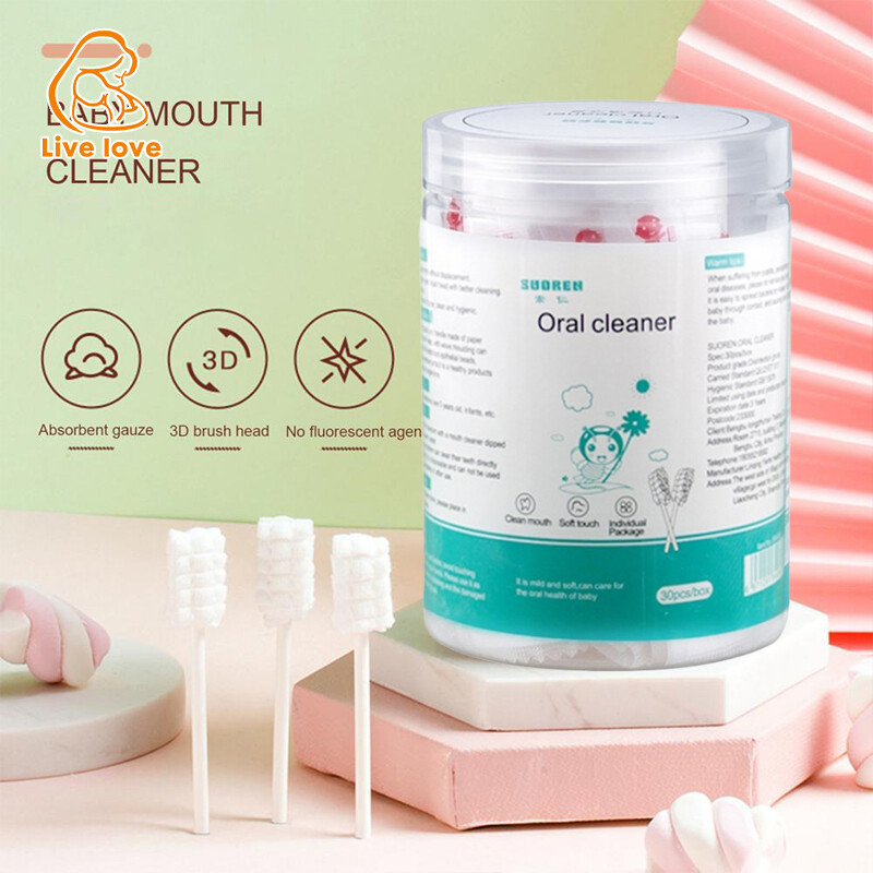 JOYNCLEON Newborn soft brush 0-3 years old baby gauze cotton swabs