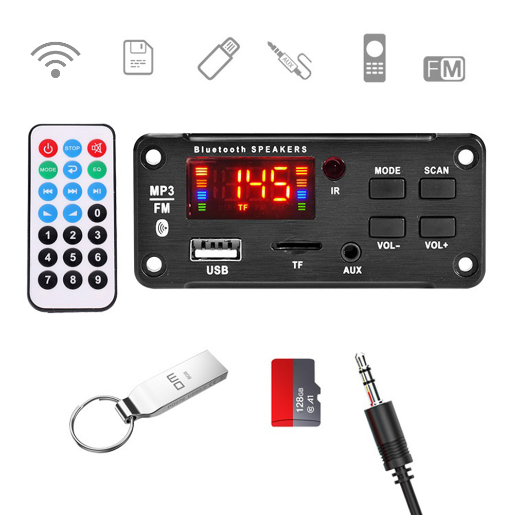 Bảng Mạch Giải Mã MP3 Bộ Khuếch Đại Mô-đun Âm Thanh Radio FM Cho Xe Hơi Tương Thích Bluetooth