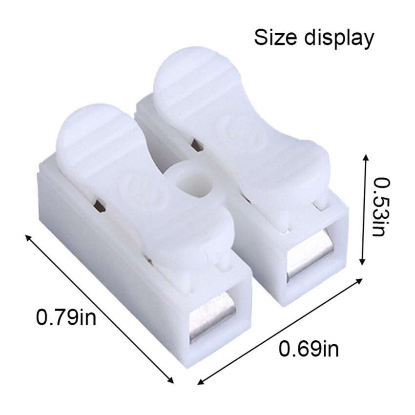 【100% Original】100PCS CH-2 Spring Wire Connectors Electrical Cable Clamp Terminal Block Connector LED Strip Light Wire Connecting