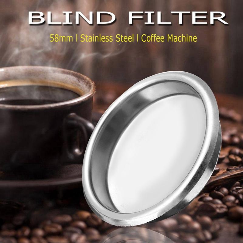 58Mm Coffee Machine Blank Filter/Stainless Steel Backwash Cleaning Blind Bowl Coffee Machine Accessories