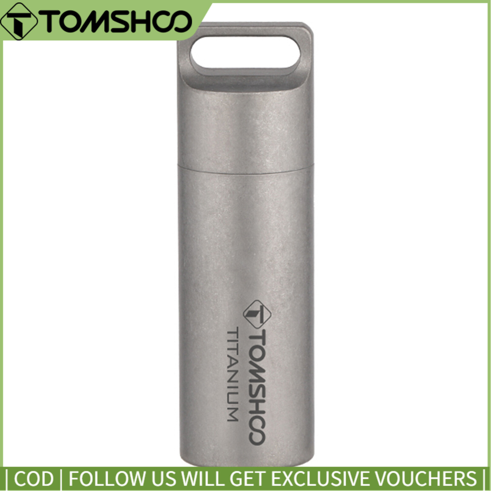 TOMSHOO Titanium Pill Case Waterproof Mini Pill Holder Pocket Pill Box Container for Outdoor Travel Camping Hiking