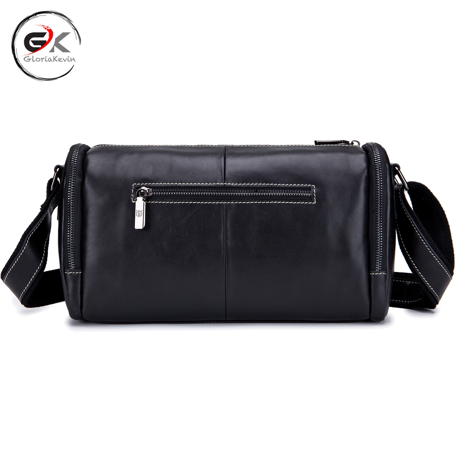 leather messenger bag black