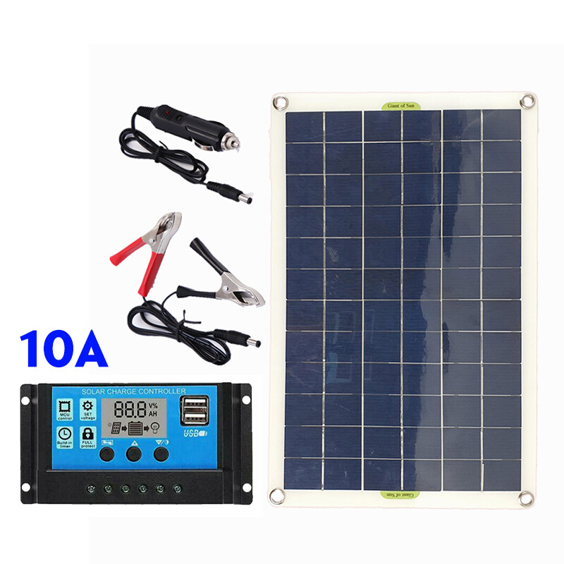 【SALE】(12V) Solar Panel With Controller Kit Complete USB Solar Cell ...