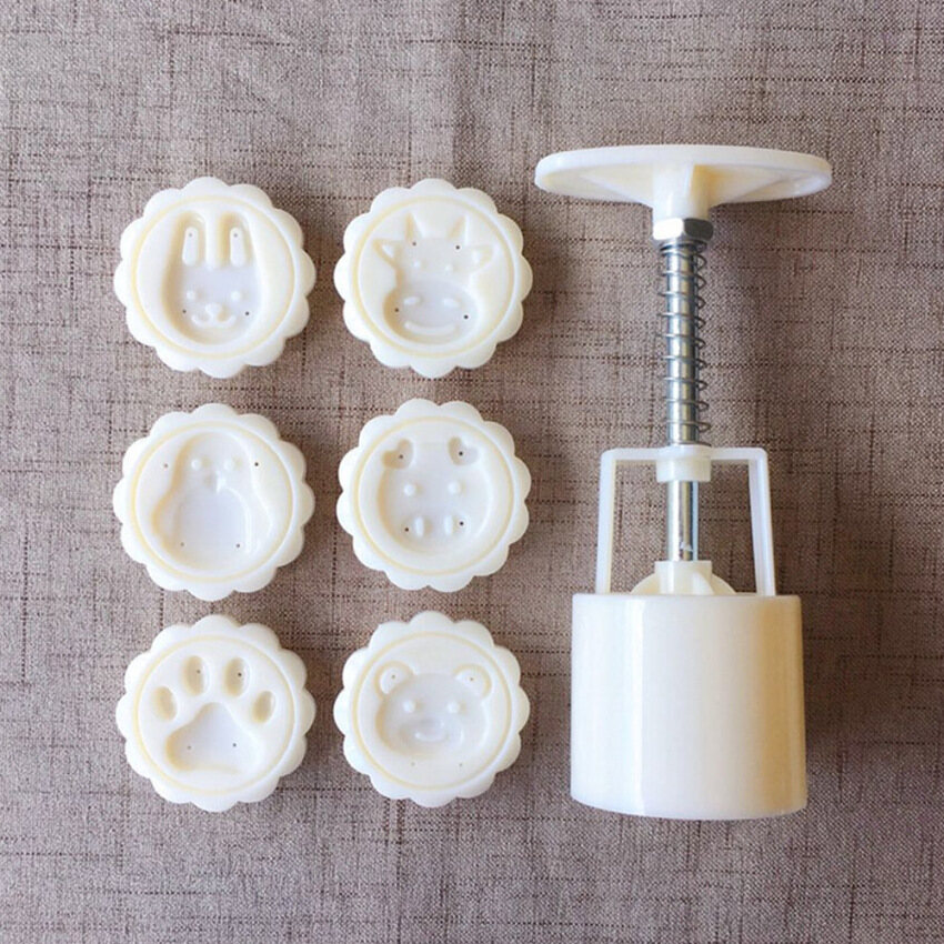 Mooncake Mould Moon Cake Decoration Mold with 10pcs Stamps Baking DIY Tool
