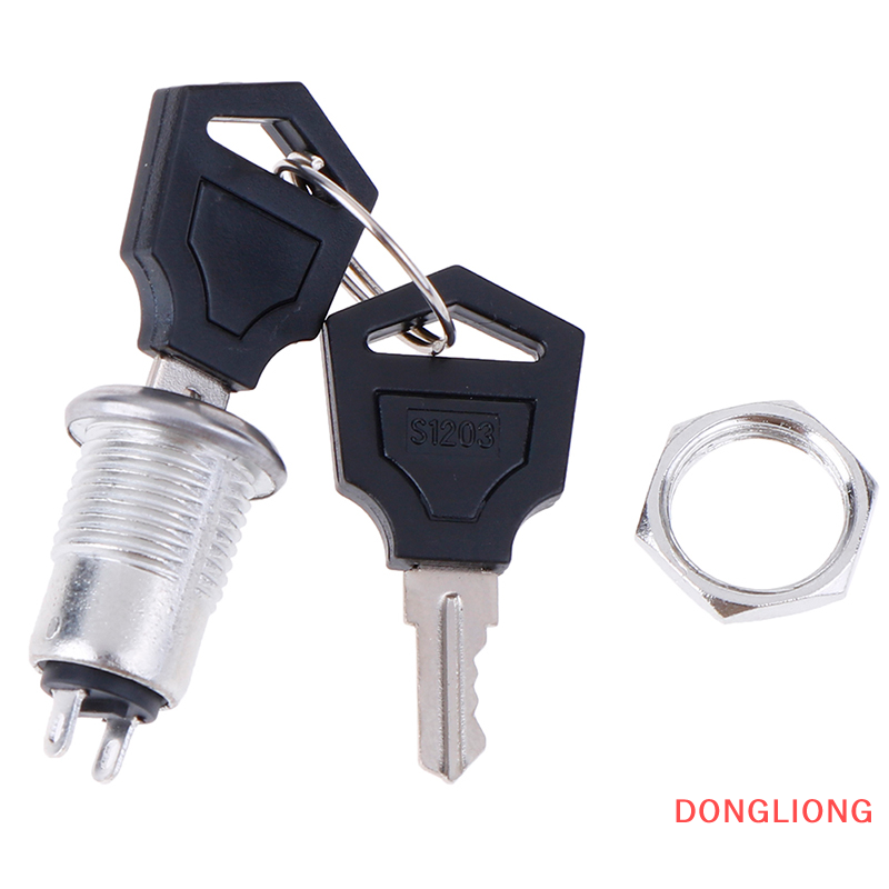 DONGLIONG 1pc 12mm Mini Key Switch ON/OFF Lock Switch KS-02 KS02 Electronic Switch 3A 250V