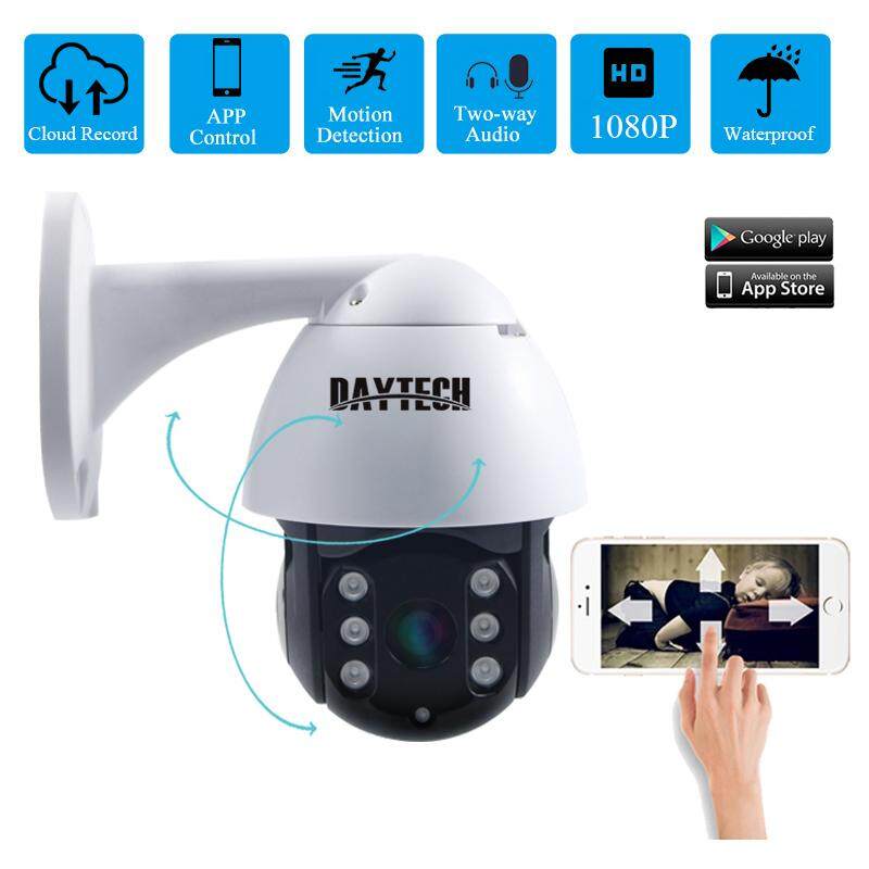 Daytech Outdoor Kamera Ip 1080P 2MP HD Wifi Tahan Air CCTV ONVIF Audio Dua Arah Modus Malam Manusia Deteksi Gerakan Aplikasi Contorl (DT-H09)