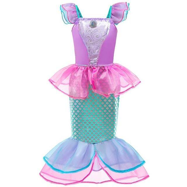 Kids Belle Costume Girl Halloween Princess Cosplay Party Dress Children Rapunzel Cinderella Anna Elsa Encanto Birthday Clothes