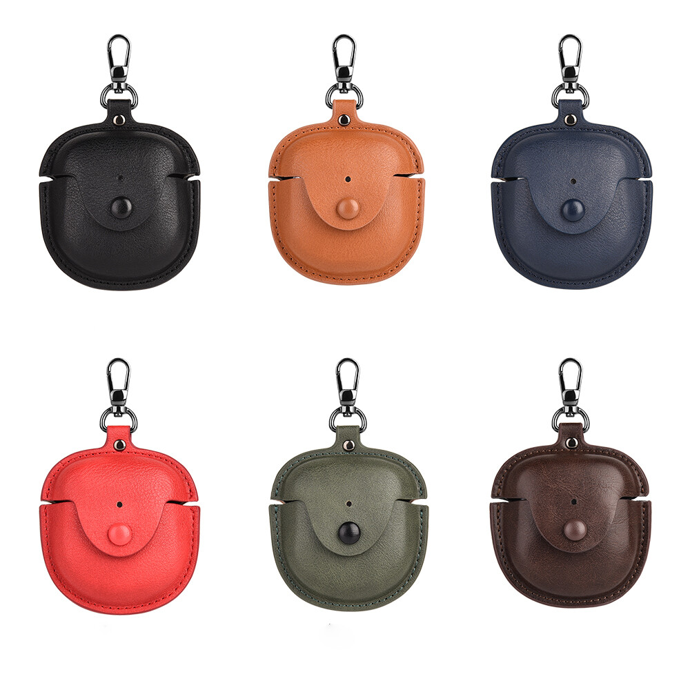 Solid Color Simple Soft Shockproof Leather Earphone Protective Case for Bose QuietComfort Earbuds II Headphone Protective Case