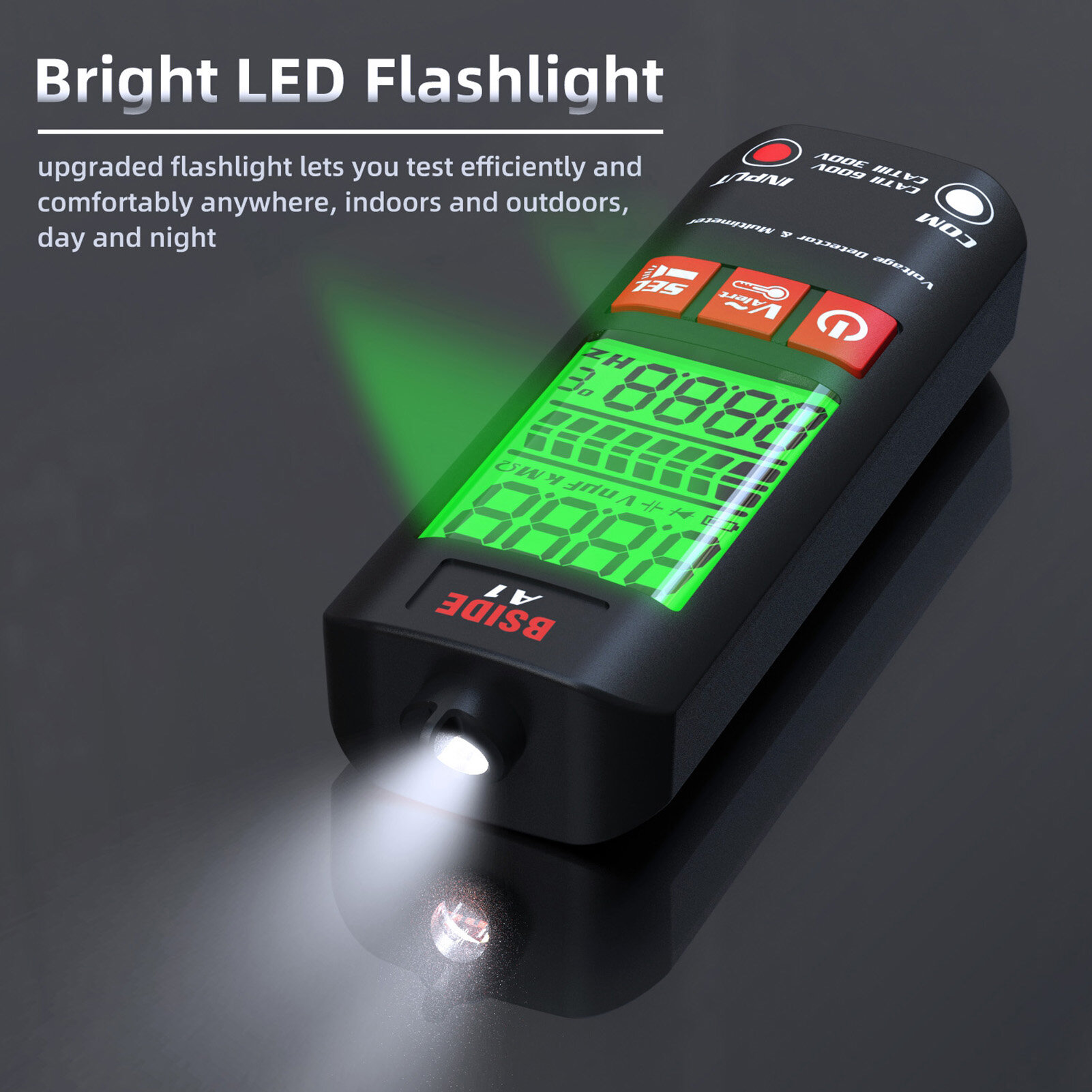 Smart Sensor Đồng Hồ Vạn Năng Mini BSIDE A1 Máy Kiểm Tra Kỹ Thuật Số LCD Máy Dò Điện Áp 2000 Đếm Điện Áp DC/AC Điện Trở Tần Số NCV Liên Tục Kiểm Tra Dây Trung Tính Máy Đo RMS Thực