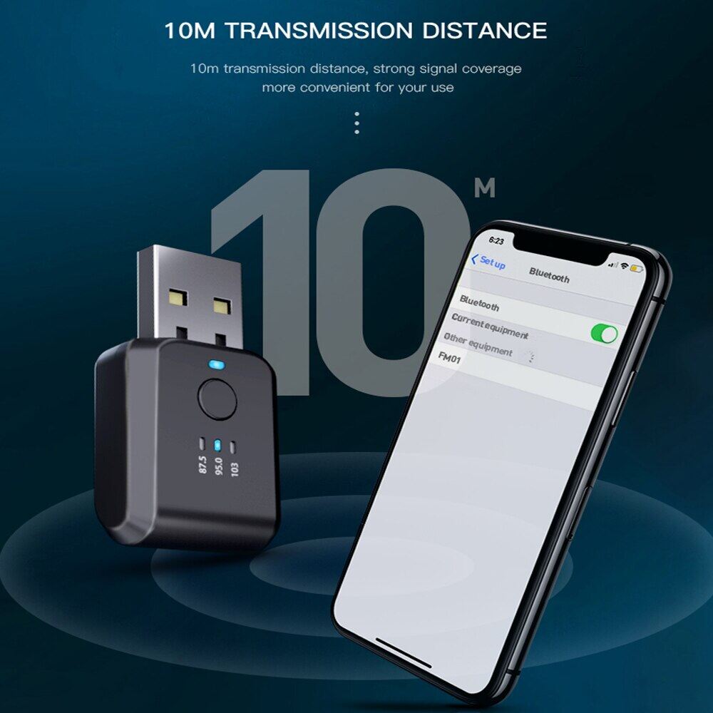 USB Type FM Transmitter Bluetooth-Compatible 5.1 Car kit USB MP3 Music Player Wireless Handsfree Audio Receiver Car Accessories