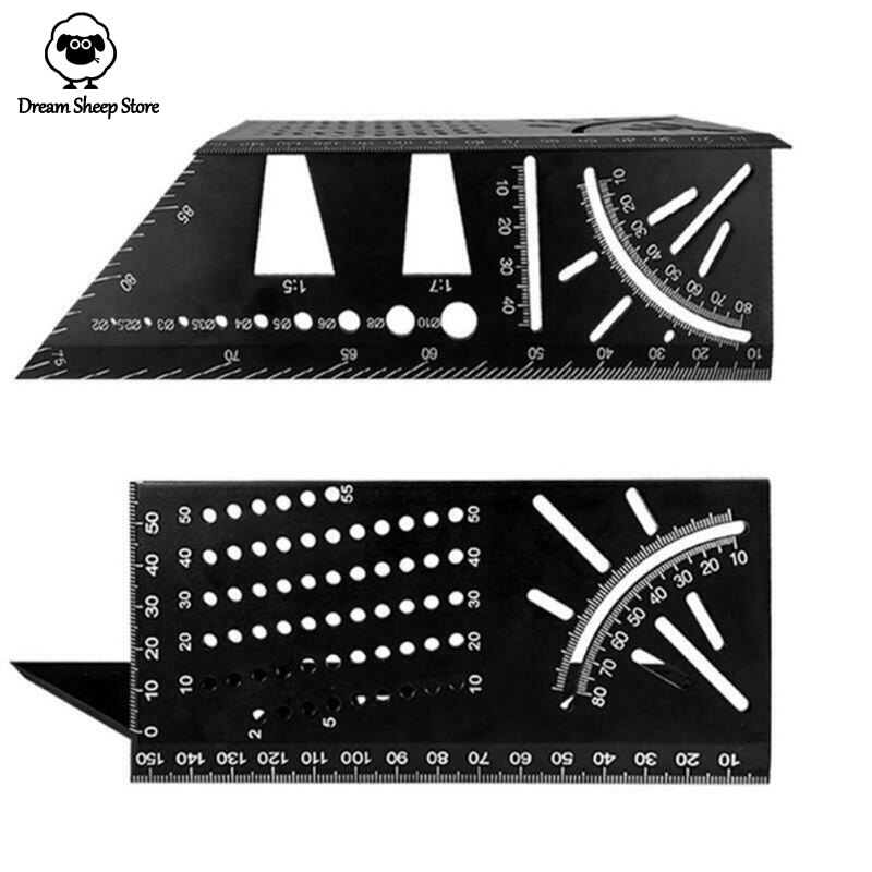 [ On Sale ] Multi-functional 45/90 Degree Angle Ruler Precisie Woodworking Square Ruler Scribing Gauge