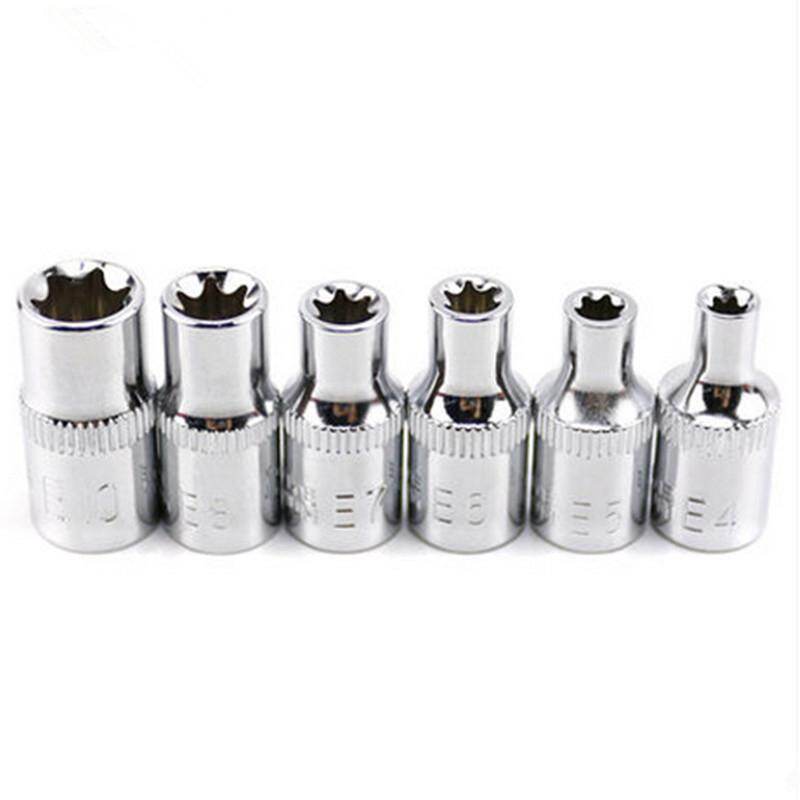 Bộ 6 Chiếc Ổ Cắm Điện Cho Đầu Cái Hình Sao Torx 1/4 Bộ Dụng Cụ Cầm Tay E4 E5 E6 E7 E8 E10