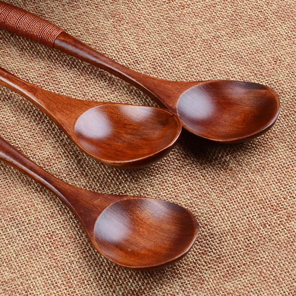 Wooden Spoon Bamboo Kitchen Cooking Utensil Tool Soup Teaspoon Catering Spoon