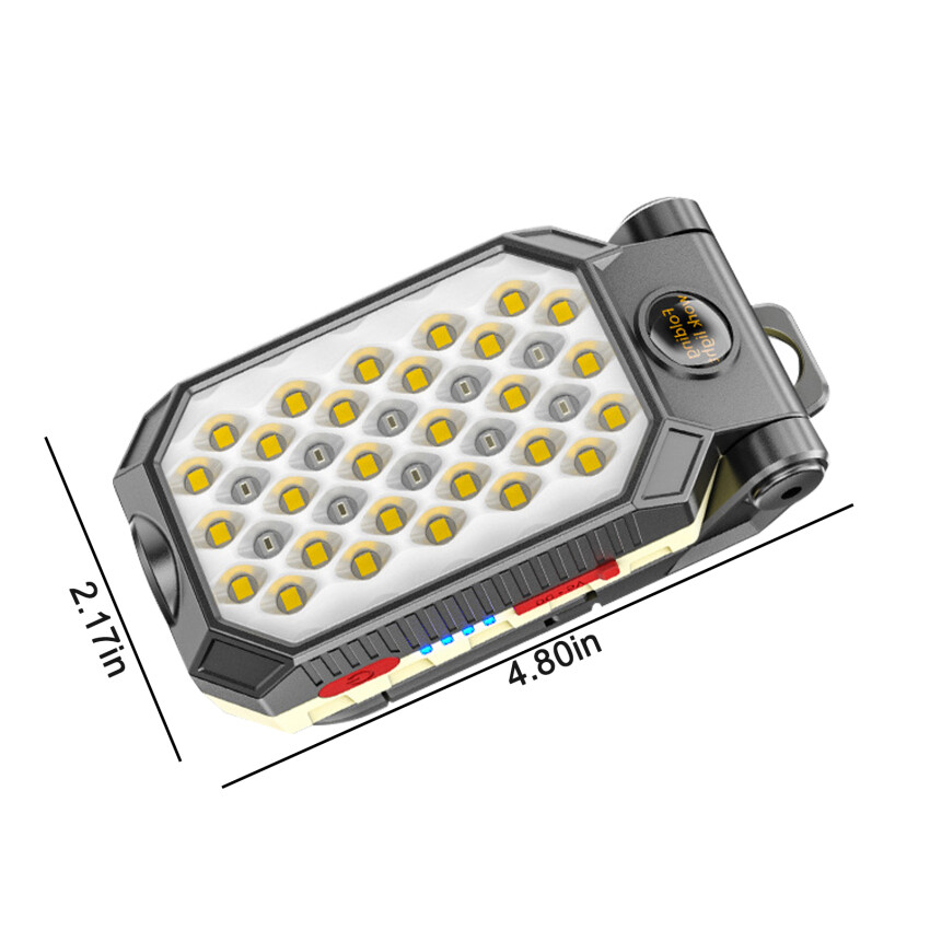 Outdoor Strong Light Multi-function Lighting Super Bright Flashlight Adjustable Waterproof Camping Lantern Magnet Design with Power USB Rechargeable COB Work Light Portable LED Flashlight