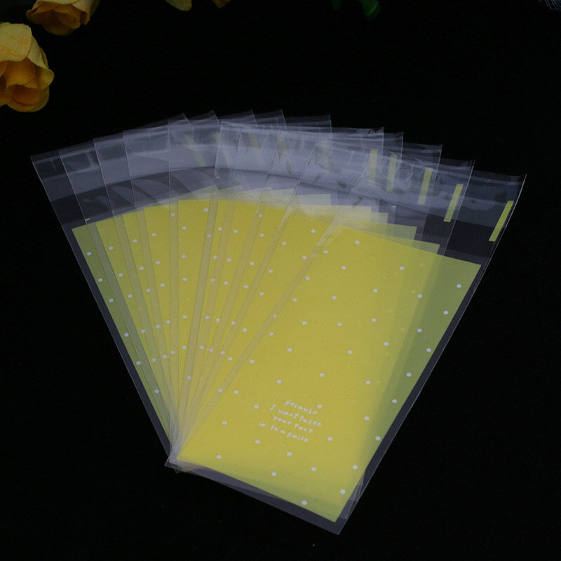 100pcs/Bag Mini Plastic Cookie Packaging 5X10cm Cupcake Wrapper Bags Opp Self Adhesive Bags Gift Bag Candy Bag Jewelry Package