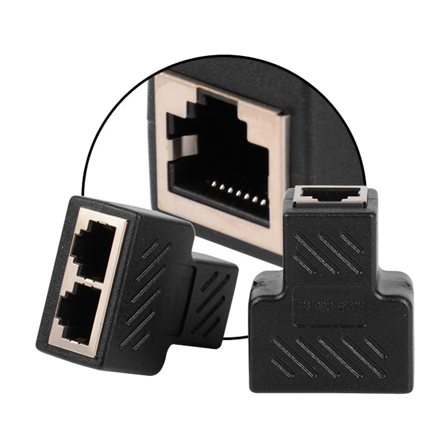 1 Để 2 LAN Mạng Ethernet RJ45 Cáp Mạng Cổng Bộ Chia Cáp Mở Rộng Bộ Chuyển Đổi Phích Cắm Kết Nối RJ45 Mạng Tee Đầu