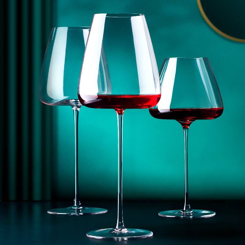 Bộ Ly Rượu Vang Đỏ Bordeaux Pha Lê Thủ Công Bình Rót Tại Nhà Cốc Ngoại Cỡ Sáng Tạo