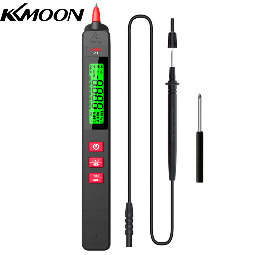 KKmoon BSIDE Z1 Multimeter LCD Digital Tester Smart Pen Type Voltage Detector 2000 Counts DC/AC Voltage Frequency Resistance NCV Continuity Live Wire Neutral Wire Check Meter