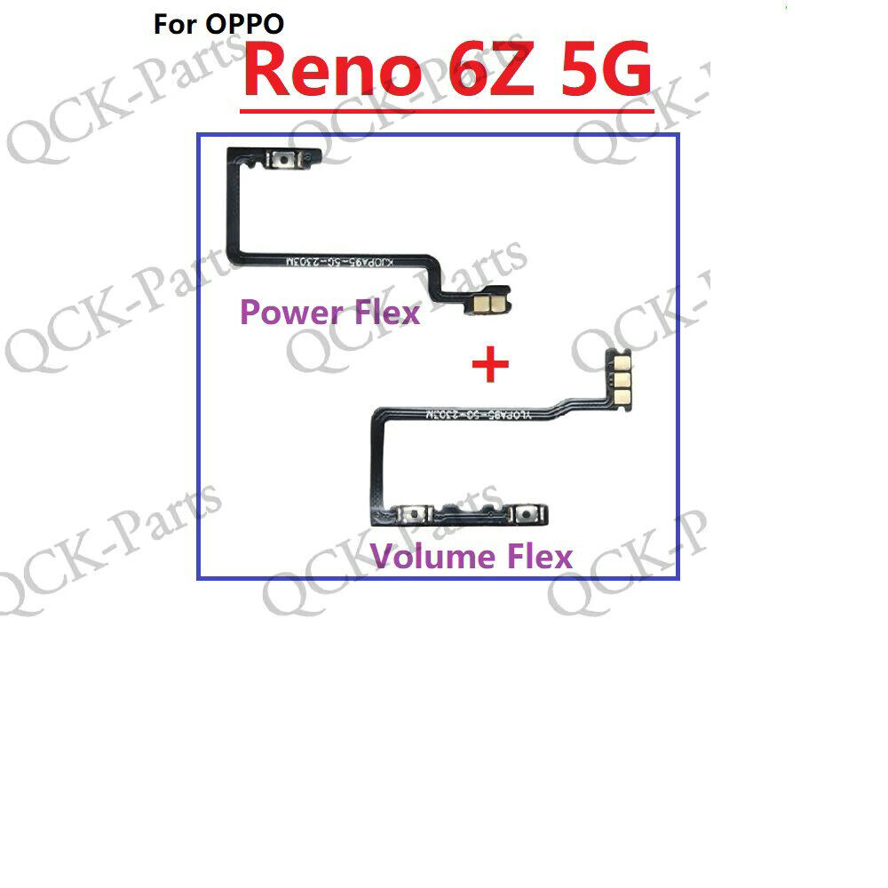 Power on / off switch button side volume up down buttons flex cable replacement for oppo reno 6z 5g