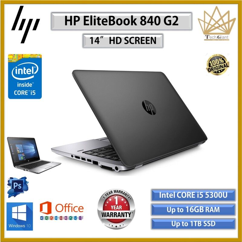 BUSINESS SERIES HP ELITEBOOK 840 G2 CORE i5 (5TH GEN ) 14 HD / Up to 16GB RAM / 1TB SSD / 14 HD SCREEN / REFURBISHED LAPTOP / #KOMPUTER Malaysia