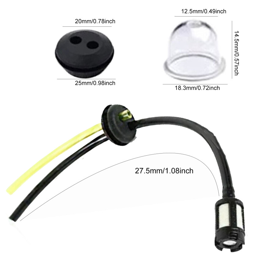 Petrol Strimmer Fuel Hose Pipe With Tank Filter Primer Grommet Assembly Grass Trimmer Lawn Mower Parts