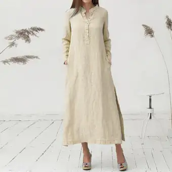 maxi shirt dress with sleeves