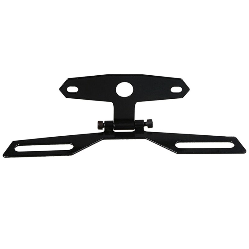 【Ready Stock】Motorcycle License Plate Bracket Taillight Fixed Folding Number Plate Frame Holder Light Mount Universal Motorbike Parts