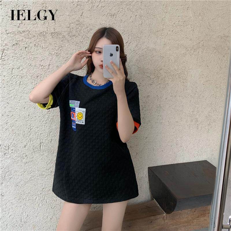 IELGY Base Short sleeves Mid-length Loose Loose Inner wear Thick Top Women's T-shirt Round neck