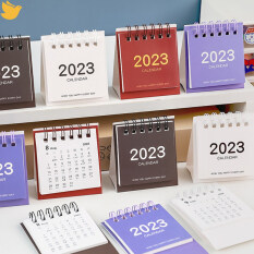 Leficus [Hàng có sẵn] Hộp đựng bảng kế hoạch sổ lên lịch hàng ngày màu trơn đơn giản 2023 lịch để bàn mini cho trường văn phòng nhà cửa học