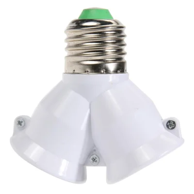 2 in 1 E27 Lamp Socket Splitter Adapter Light Bulb Base Stand Holder