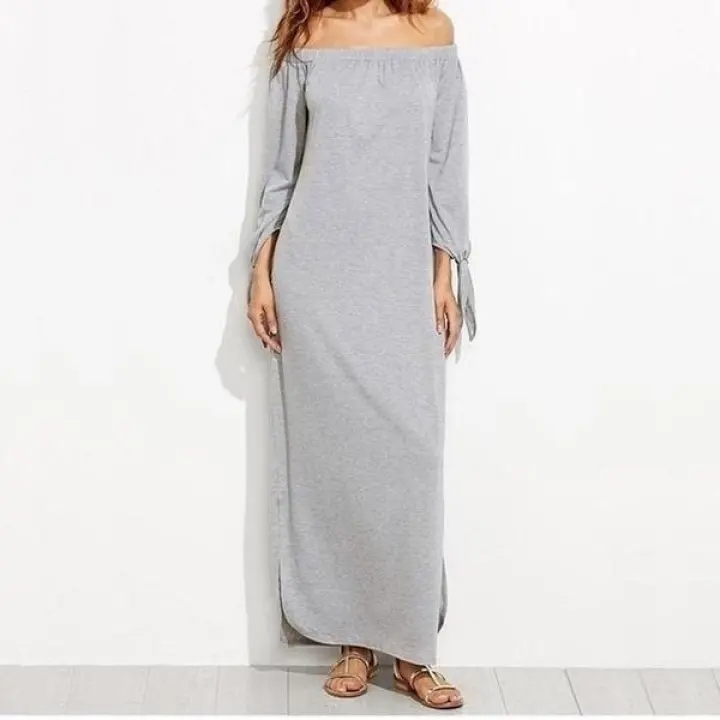 off the shoulder t shirt maxi dress