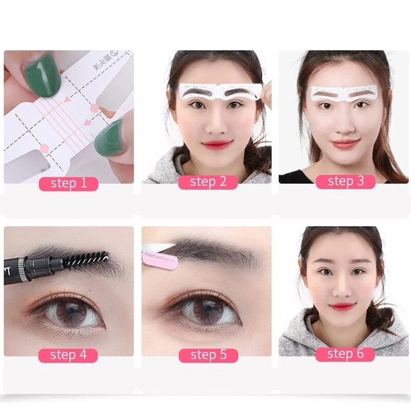 Lazy Quick Eyebrow Stickers Eyebrow Card Template Eyebrow Aids Guide Tattoos Makeup Tools Adjustable