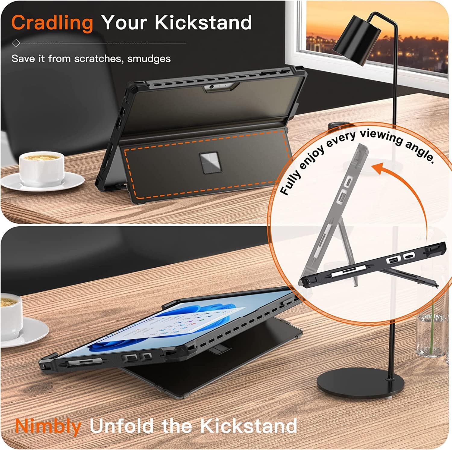 Dadanism For Microsoft Surface Pro 7 Case Surface Pro 7+ / Pro 6 / Pro 5 2017 / Pro 4 12.3 Inch Tablet Case Accessories Slim Light Stand Case Built-in Surface Pen Holder
