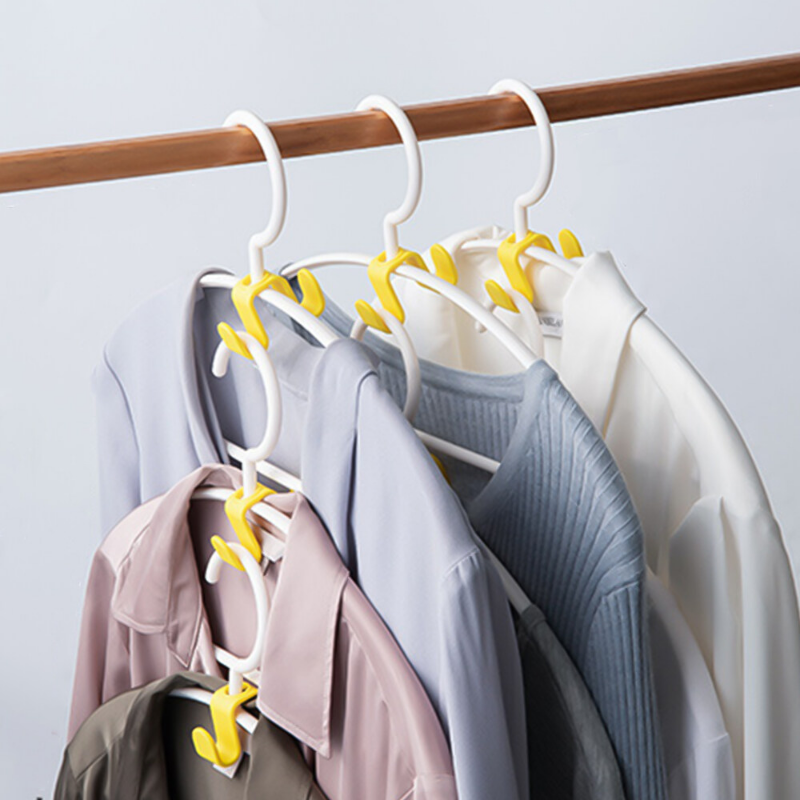 10pcs Portable Double-sided Hanger Connector Hook Detachable Multi-function Closet Wardrobe Household Space-saving Hanger