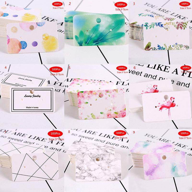 50//100X Display Type Earring Ear Studs Holder Hang Hanging Kraft Paper Cards /_ch