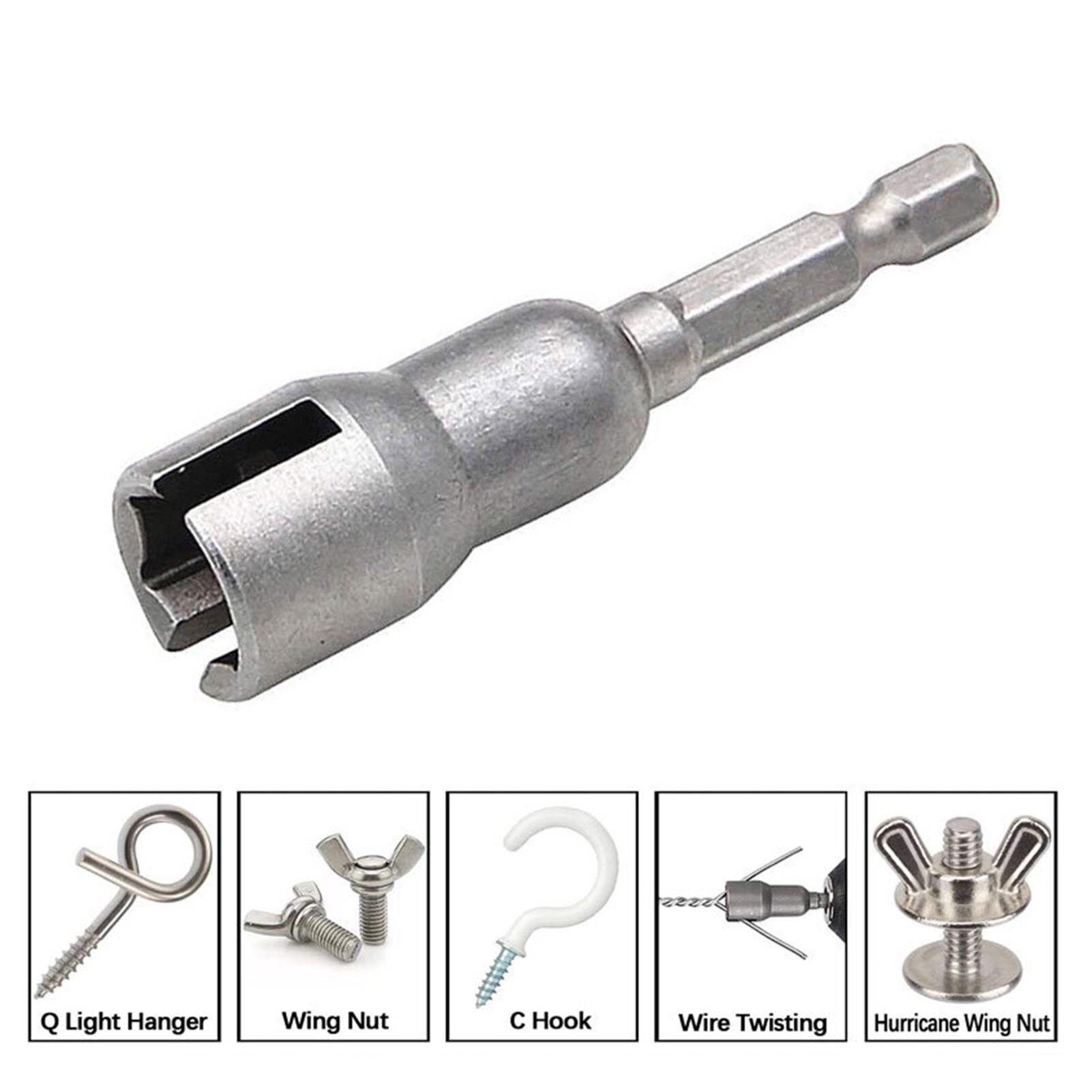 Farfi Widely Used Nut Socket Wrench U-shaped Opening Good Toughness Compact Drill Bit Socket Wrench for Panel Nuts Useful Nut Socket