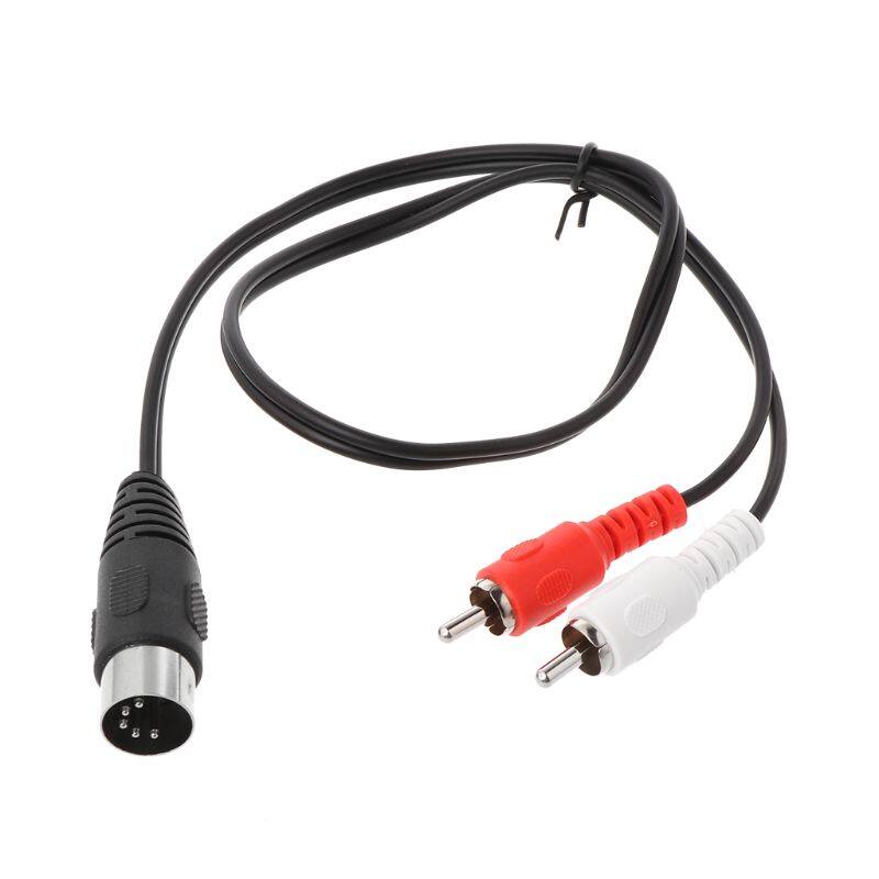 0.5M/1.5M 5 Pin Din Male to 2 RCA Male Audio Video Adapter Cable Wire Cord Connector for DVD Player