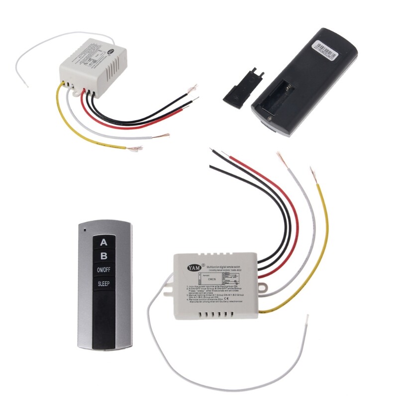 Wireless 2 Channel ON/OFF Lamp Remote Control Switch Receiver Transmitter