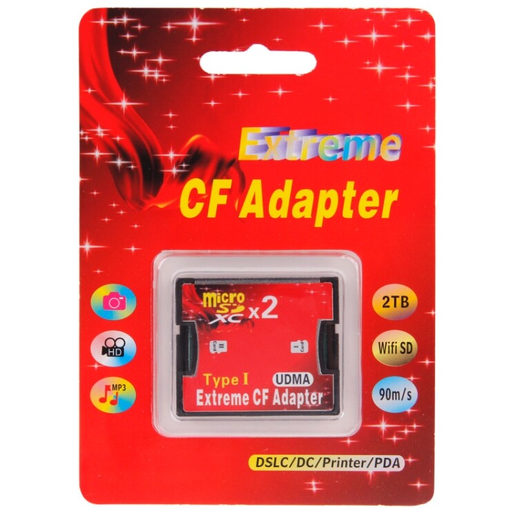 Bộ Chuyển Đổi Thẻ Nhớ Flash Nhỏ Gọn Micro SD Sang CF 2 Ổ Cắm